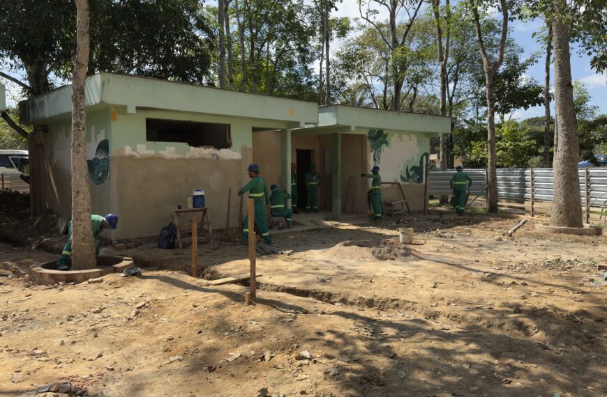 Obras do Parque Circuito avançam e incluem fonte interativa, playground e banheiros em Porto Velho
