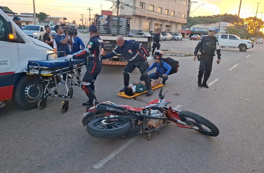 GRAVE ACIDENTE ENTRE MOTOCICLETAS DEIXA MULHER FERIDA EM PORTO VELHO