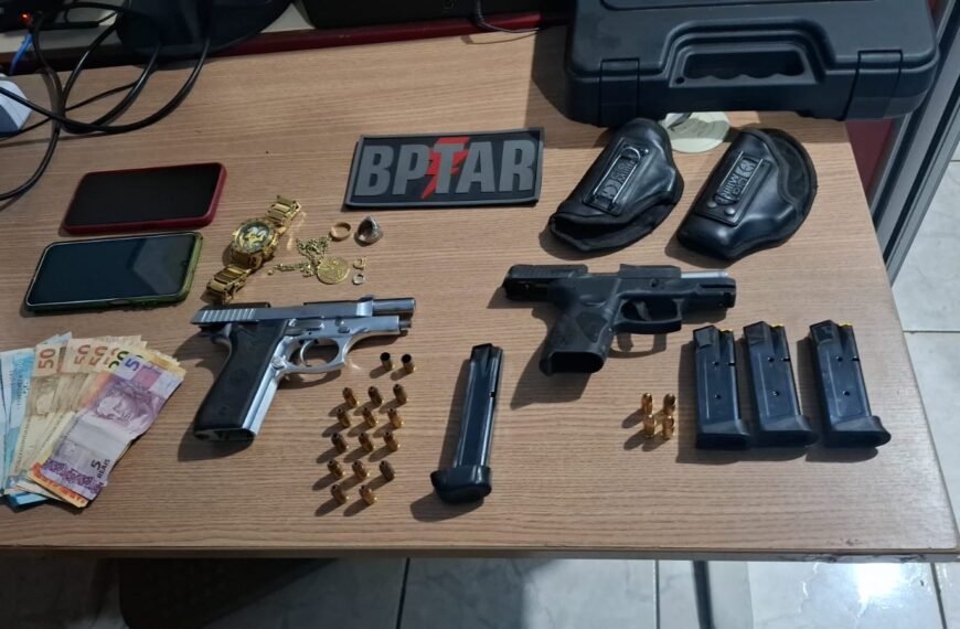 Suspeitos tentam fugir, trocam tiros com a PM e são presos com armas durante operação contra o crime organizado em&hellip;