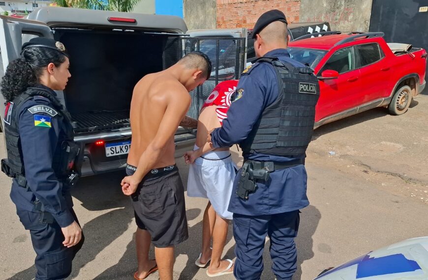 AÇÃO RÁPIDA DO 5º BPM TERMINA COM DOIS JOVENS PRESOS, ARMA DE FOGO E DROGAS APREENDIDAS NO ORGULHO DO MADEIRA