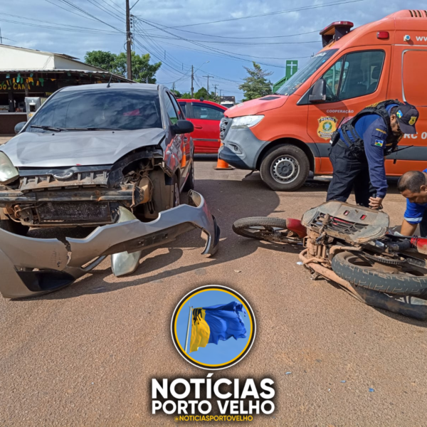 MOTOCICLISTA FICA FERIDA APÓS TER PREFERENCIAL INVADIDA NA ZONA LESTE DE PORTO VELHO