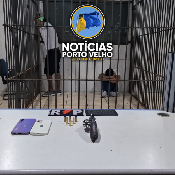 DUPLA É PRESA COM REVÓLVER E MUNIÇÕES DURANTE AÇÃO DA POLÍCIA MILITAR NA REGIÃO CENTRAL DE PORTO VELHO