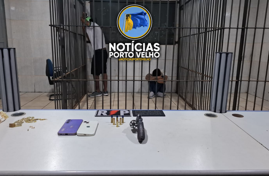 DUPLA É PRESA COM REVÓLVER E MUNIÇÕES DURANTE AÇÃO DA POLÍCIA MILITAR NA REGIÃO CENTRAL DE PORTO VELHO
