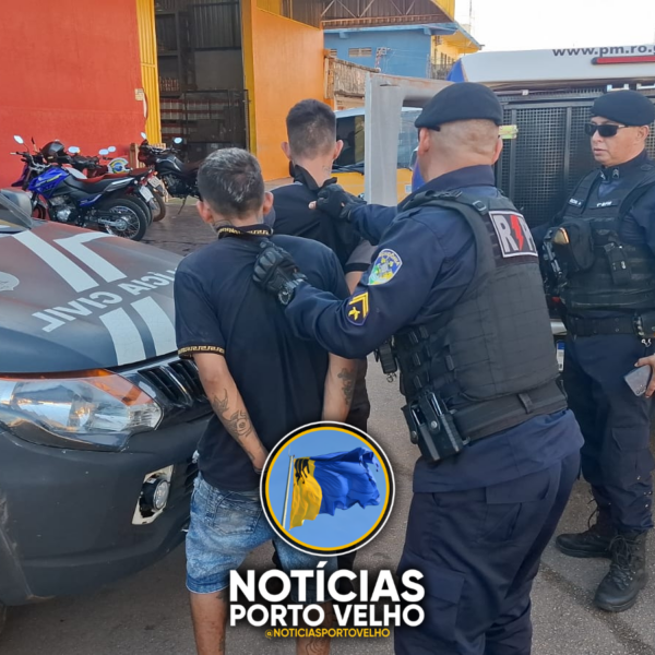 Dupla é presa após abandonar moto roubada durante fuga; outro veículo é encontrado escondido em matagal em Porto Velho
