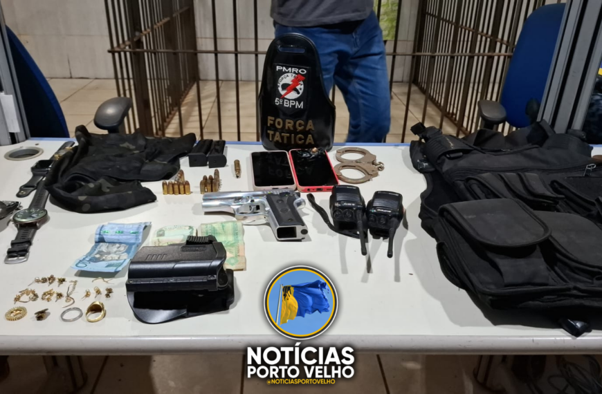 OPERAÇÃO SUFOCARE: INTEGRANTE DO CV É PRESO COM PISTOLA ROUBADA, MUNIÇÕES E OFERECE R$ 5 MIL DE PROPINA PARA SER LIBERADO EM PORTO VELHO