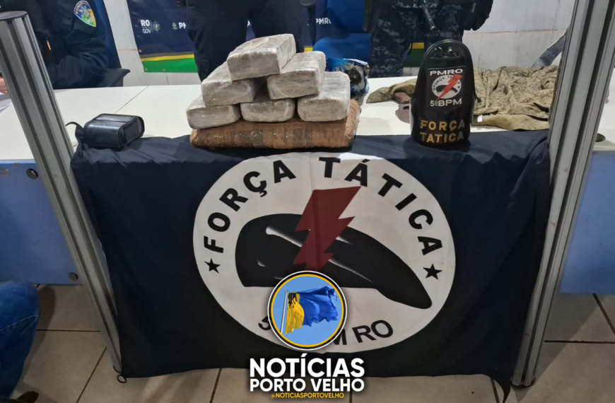 Adolescente é apreendido com mais de 8 kg de maconha durante operação da PM na zona rural de Porto Velho