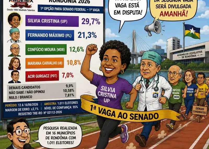 Phoenix 2026: Sílvia Cristina aparece na liderança pela primeira vaga ao Senado Federal em Rondônia