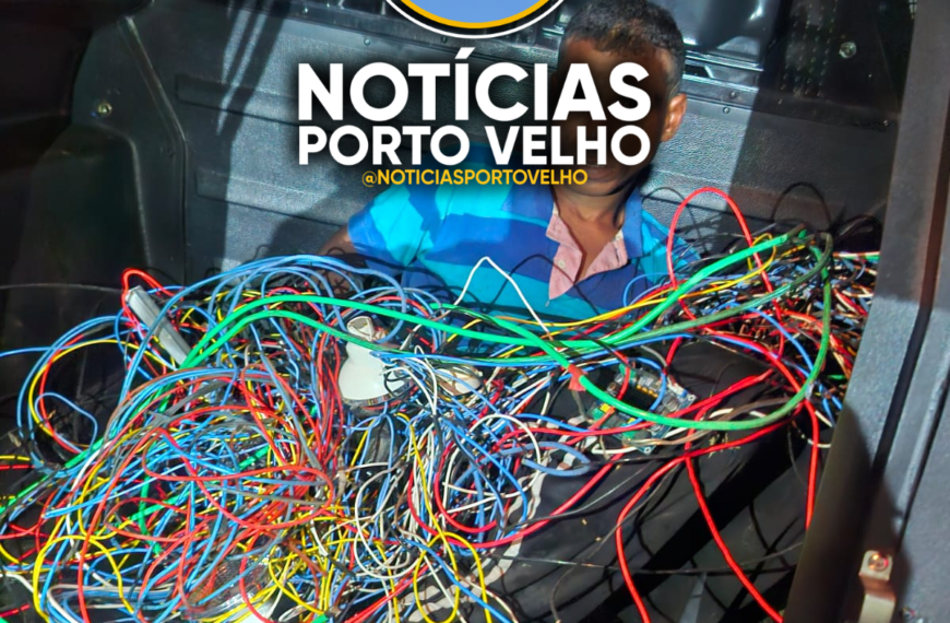 SUSPEITO É FLAGRADO FURTANDO FIAÇÃO DE COMÉRCIO E ACABA DETIDO POR MANDADO DE RECAPTURA EM PORTO VELHO