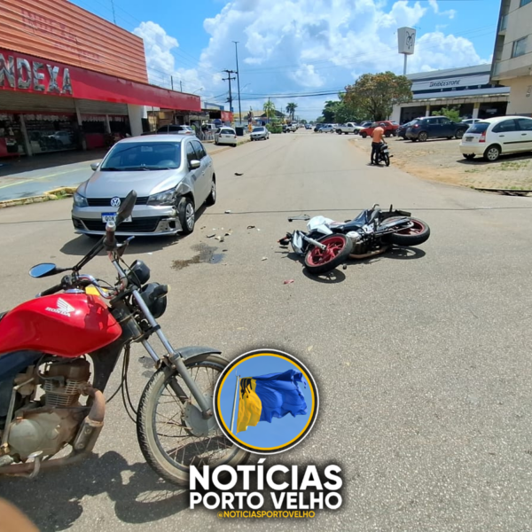 MOTOCICLISTA É ARREMESSADO CONTRA CARRO APÓS ACIDENTE ENTRE DUAS MOTOS NO BAIRRO NOSSA SENHORA DAS GRAÇAS