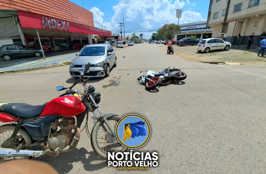 MOTOCICLISTA É ARREMESSADO CONTRA CARRO APÓS ACIDENTE ENTRE DUAS MOTOS NO BAIRRO NOSSA SENHORA DAS GRAÇAS