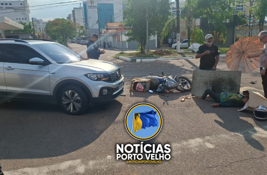 Acidente no cruzamento da José Camacho com a Lauro Sodré, em Porto Velho
