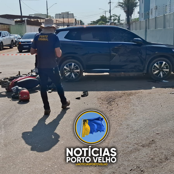 GRAVE ACIDENTE: BYD avança preferencial e atropela motociclista na Zona Norte de Porto Velho