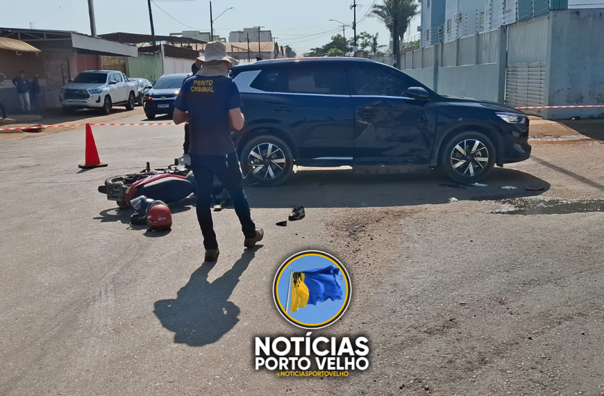 GRAVE ACIDENTE: BYD avança preferencial e atropela motociclista na Zona Norte de Porto Velho