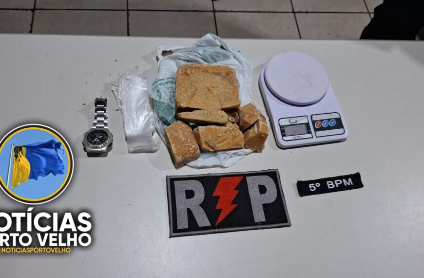 HOMEM DE 39 ANOS É PRESO COM QUASE 850 GRAMAS DE CRACK NA ZONA LESTE DE PORTO VELHO