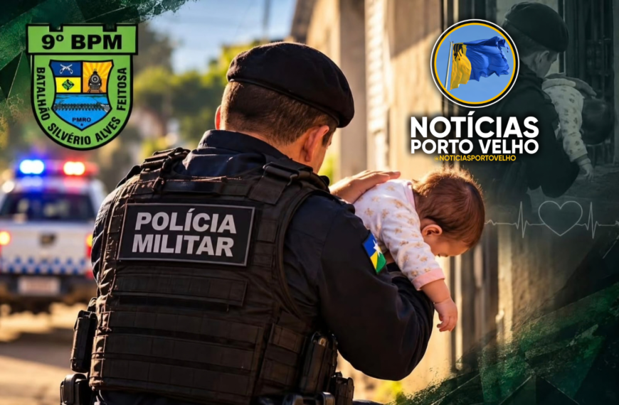 POLICIAL MILITAR SALVA BEBÊ DE 6 MESES APÓS CRIANÇA SE ENGASGAR EM PORTO VELHO