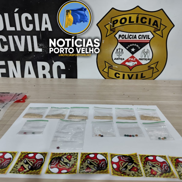 DENARC prende suspeito com MDMA e LSD na região central de Porto Velho; drogas seriam destinadas a festas rave
